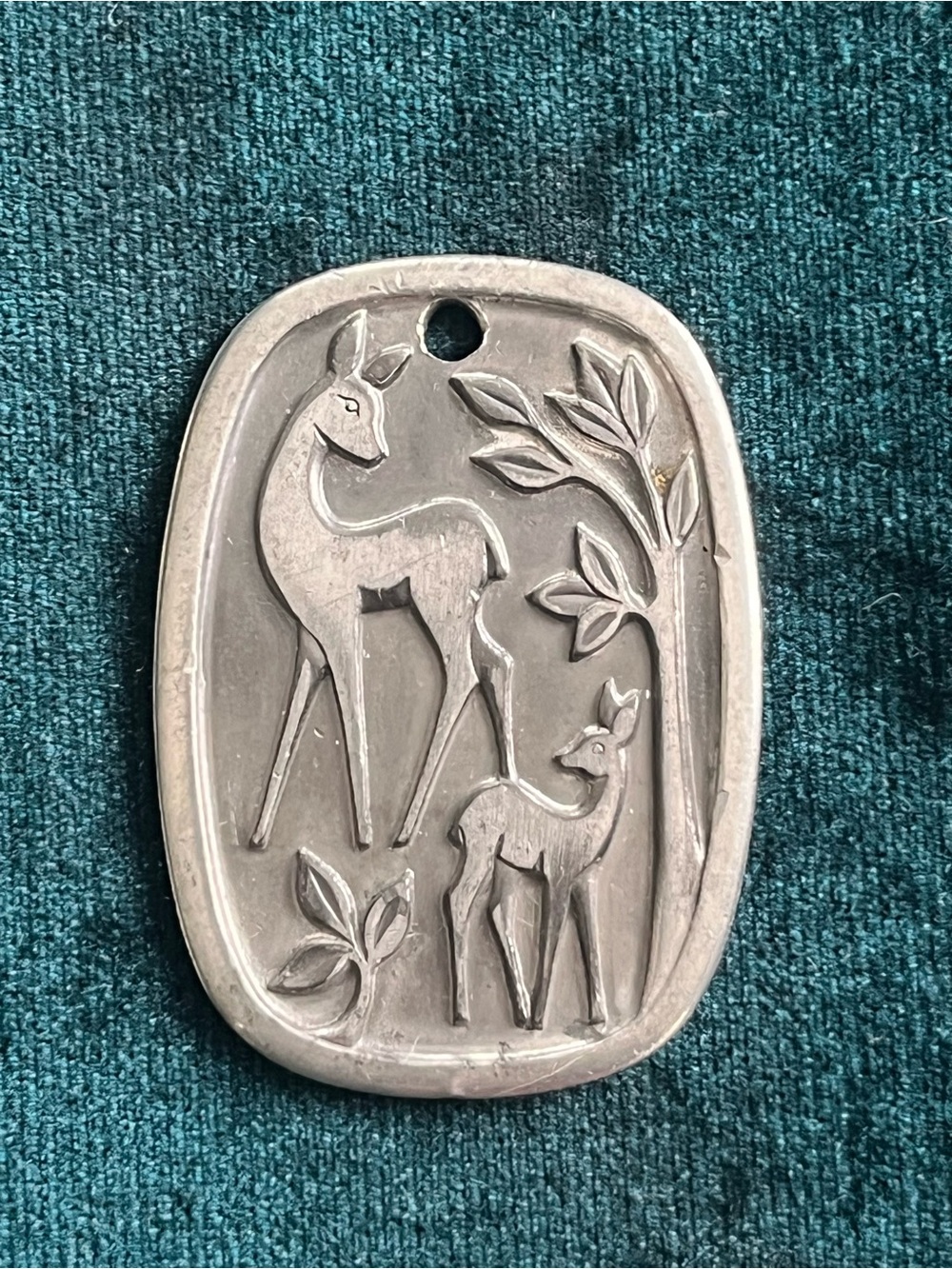 Vintage Norwegian Pewter Deer Pendant Hardanger Norway MCM - Picture 3 of 8